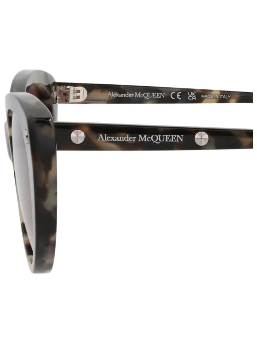 New Alexander McQueen Women's Sunglasses Cat Eye Acetate Frame Havana Havana